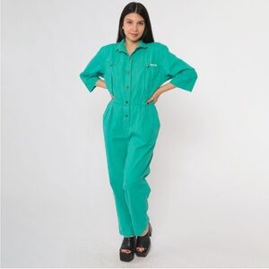 80’s Vintage Teal Jumpsuit, fits XS/S